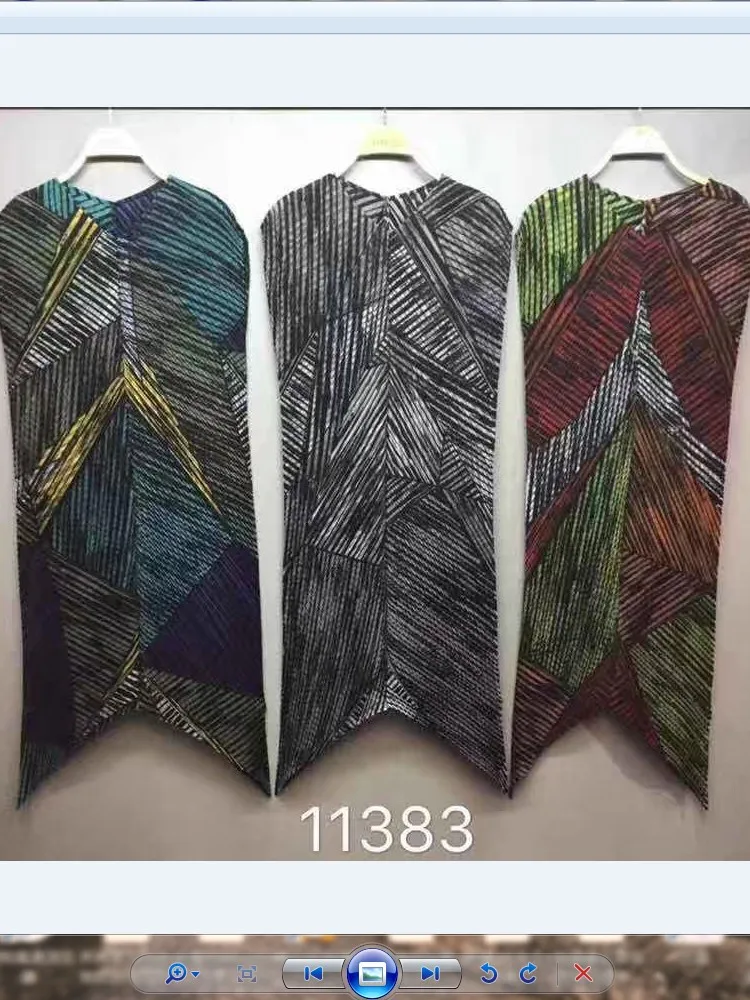 Новое летнее плиссированное платье Miyake с круглым вырезом и неровным принтом в стиле ретро