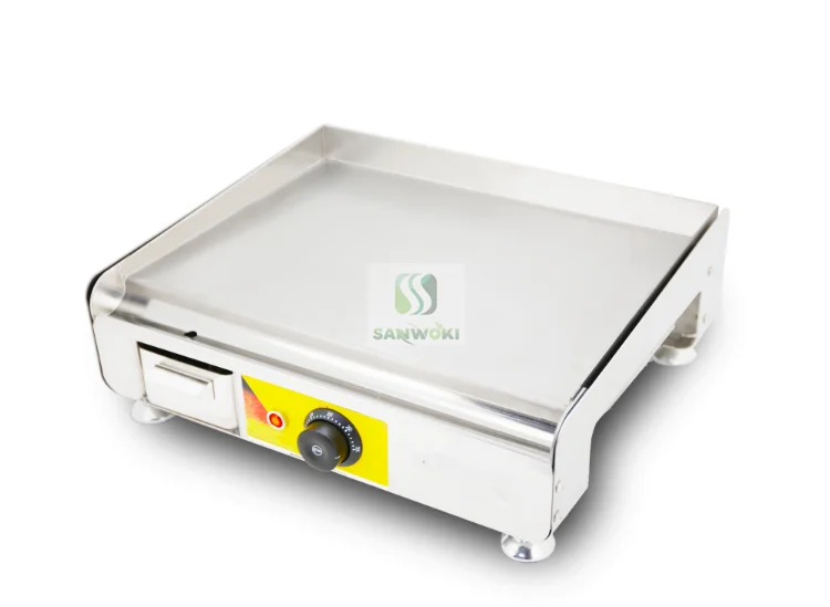 Electric Griddle Stainless Steel Flat Hot Plate BBQ Grill Fried Pan Teppanyaki fryer Breakfast hamburger making machine 5