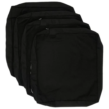 

Outdoor Furniture Replaceable Cushion Cover Indoor and Outdoor Waterproof Patio Chair Seat Cushion (4 Pcs, Black)
