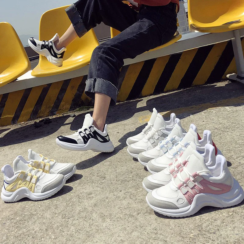 Women Shoes White Chunky Sneakers Spring Women Vulcanized Shoes Fashion Trainers Baskets Sneakers Women Chaussures Femme
