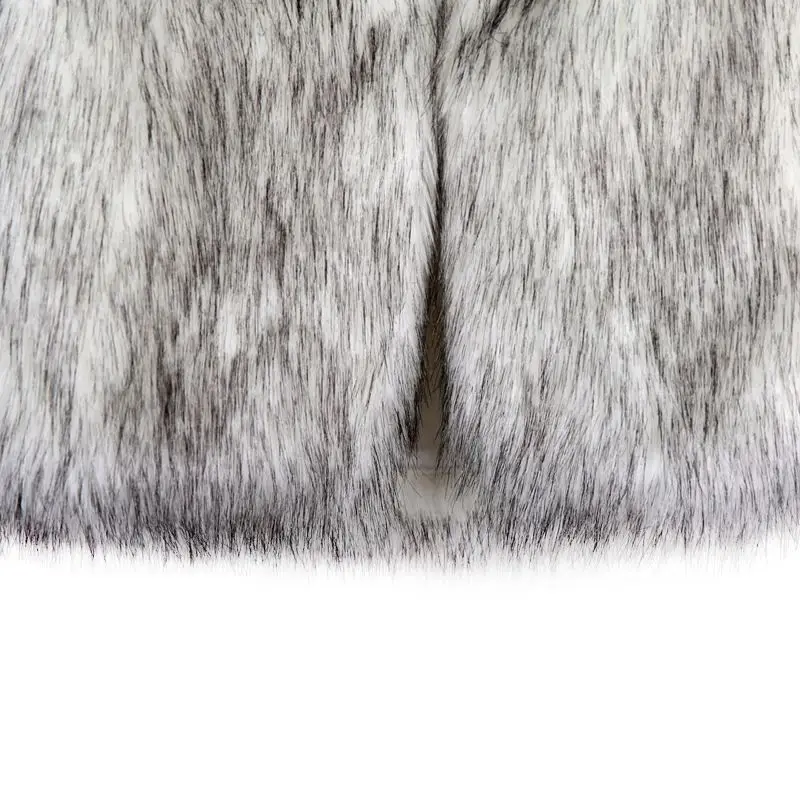 Ideal Womens Winter Coat Faux Fur Jacket Pluse Size Warm Open Stitch Outwear Female Girls Casual Sleevele