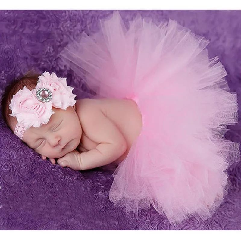 Фатиновая юбка-пачка для новорожденных девочек и повязка на голову с цветком; комплект одежды для новорожденных; реквизит для фотосессии; подарок на день рождения; 21 цвет - Цвет: 13