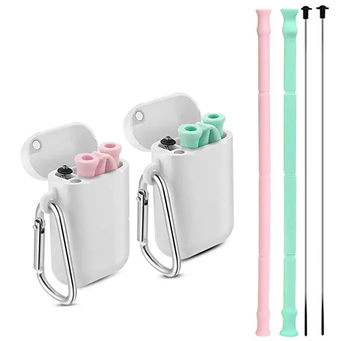 

New Style Collapsible Straw Folding Straw Cross FDA Certification Silicone Straw