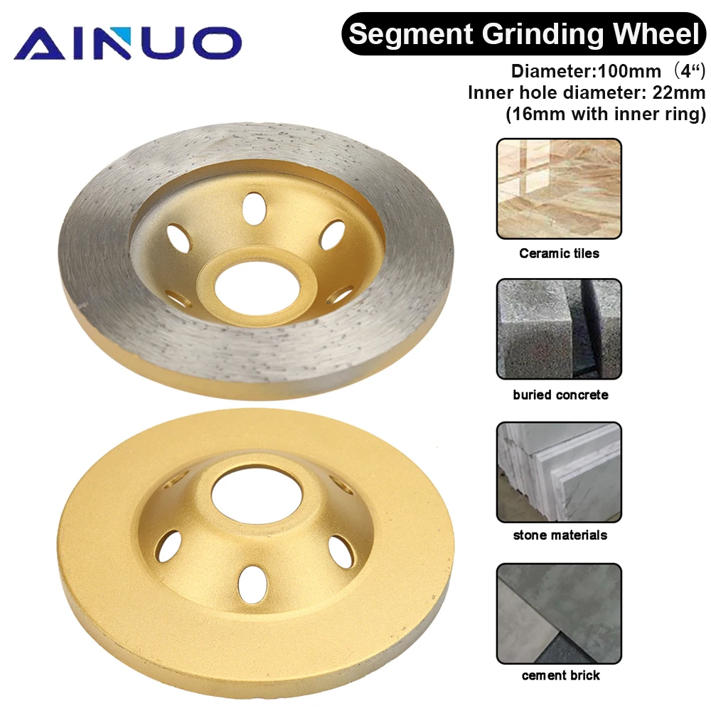 100mm/4" Diamond Segment Grinding Wheel Disc Cup Grinder Concrete Granite Stone 
