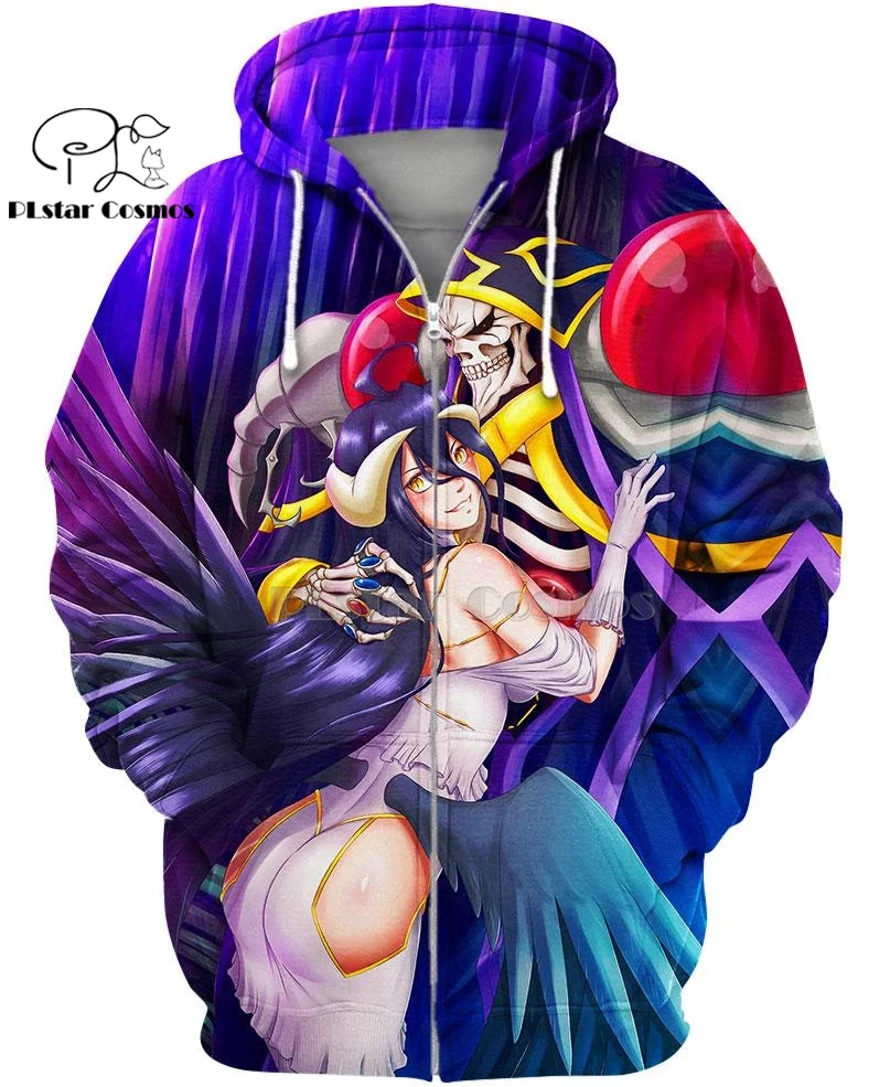  PLstar Cosmos Anime Game OverLord Ainz and Albedo 3d hoodies/Sweatshirt Winter autumn funny long se