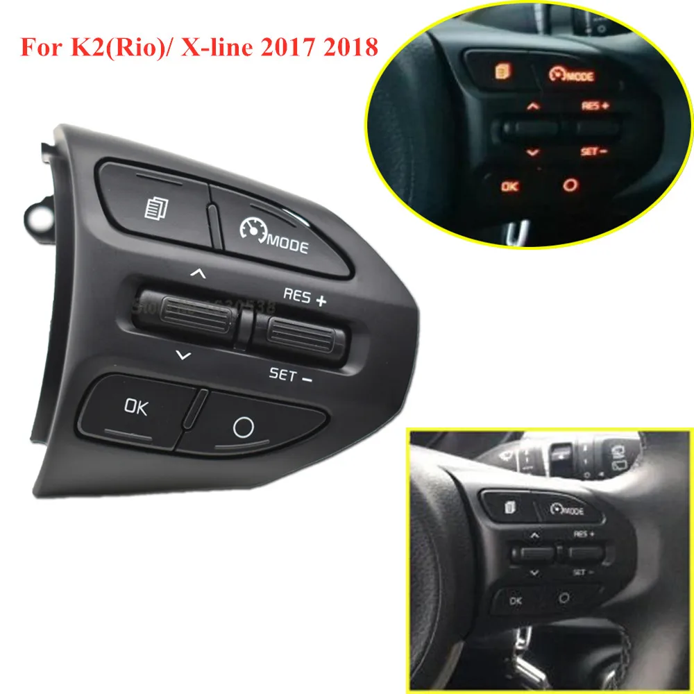 Steering Wheel Button switch Buttons Bluetooth Phone Cruise Control Volume For KIA K2 RIO 2016
