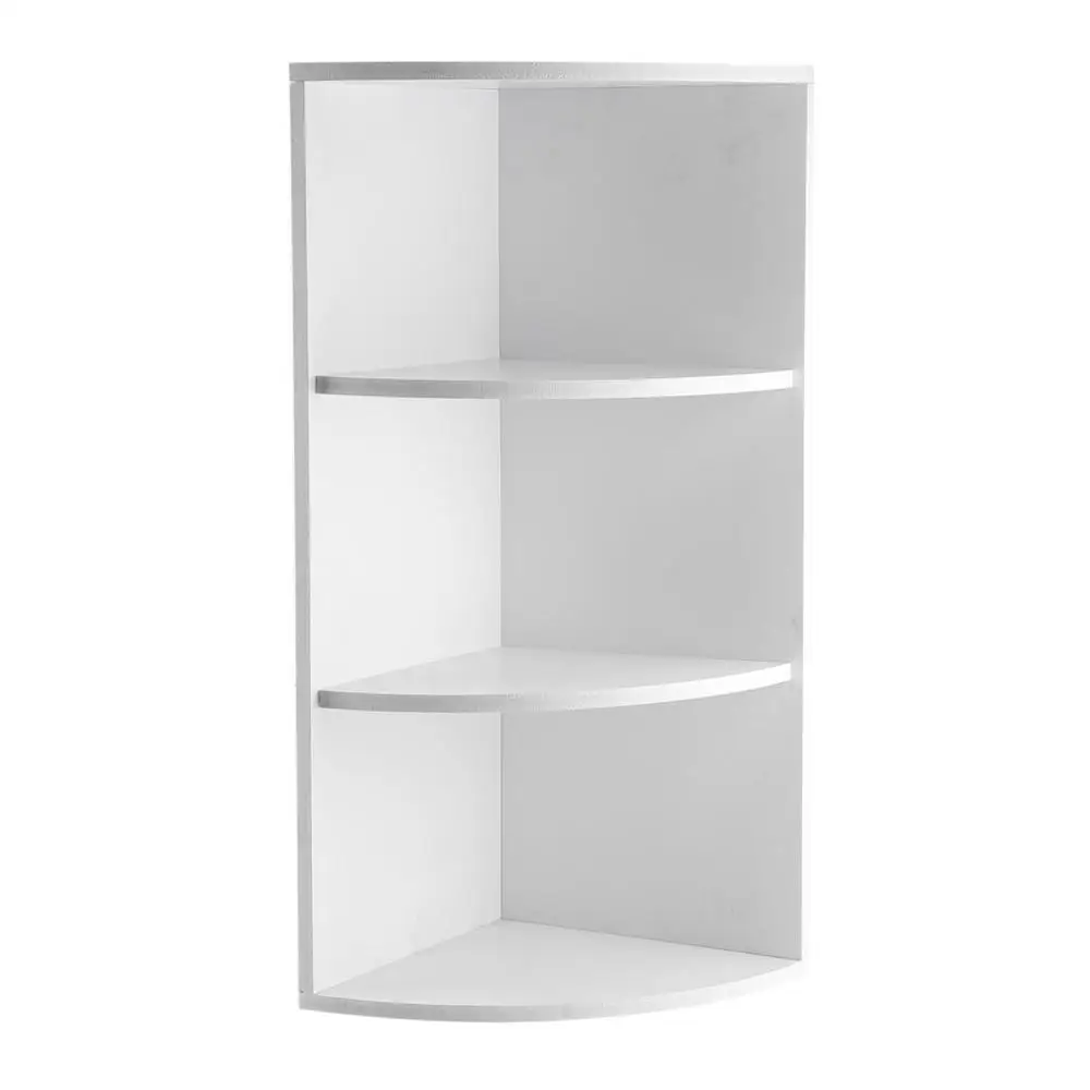 

White Bathroom Corner Storage Holder Wall Mounted Kitchen Storage Shelves Fashionable Wooden Bath Storage Organizer