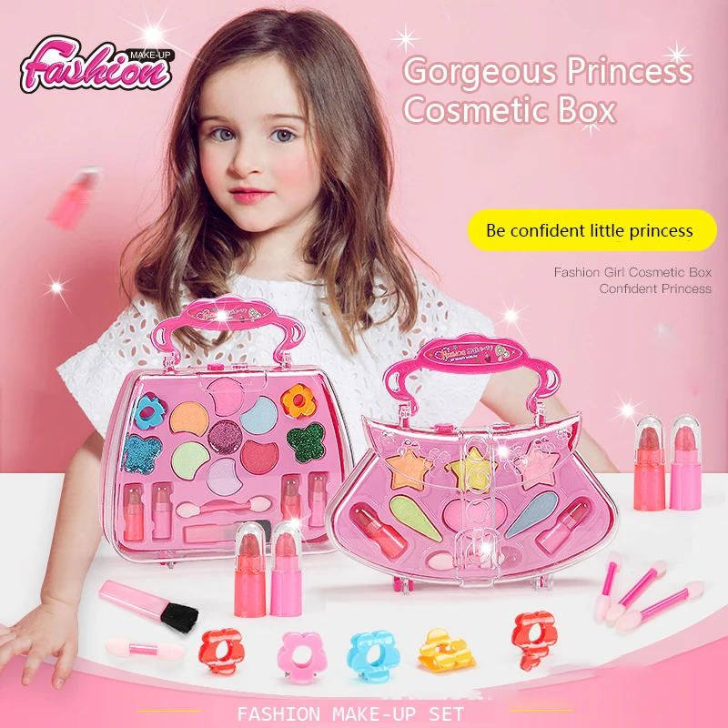 

17 PCS Fashion Girl Simulation House Toy Makeup Toy Box Child Handbag Cosmetics Toy Princess Makeup Girl Toy Gift