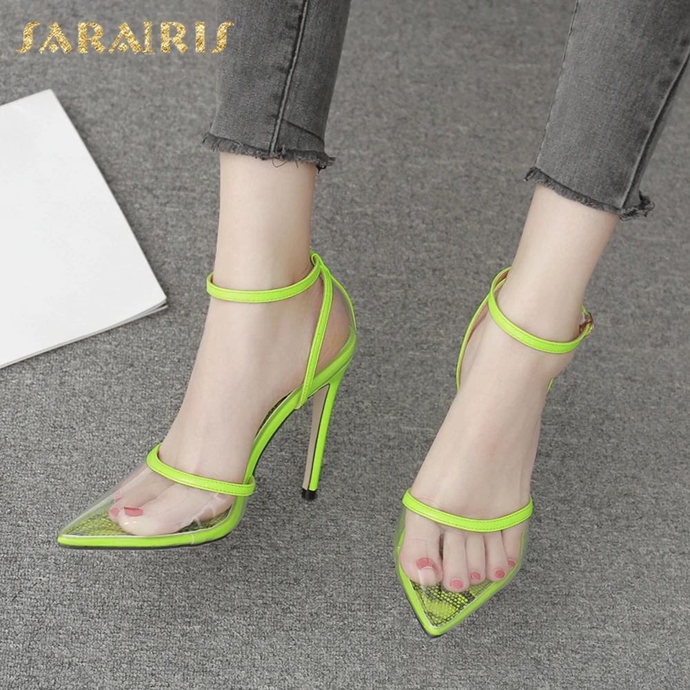 

Sarairis 2020 New Fashion Wholesale Thin High Heels Summer Sandals Women Shoes Buckle Strap Buckle Shoes Woman Sandals Female