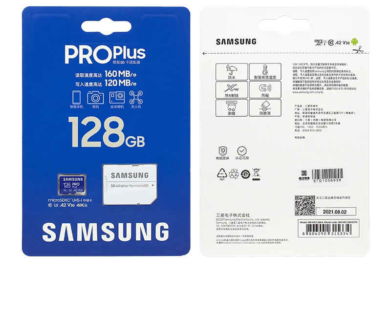 Original SAMSUNG PRO Plus microSDXC 128g 256g 512g A2 V30 High Speed Max 160MB/s Memory Card With Adapter TF Card For 4K Camera sandisk 128gb micro sd card