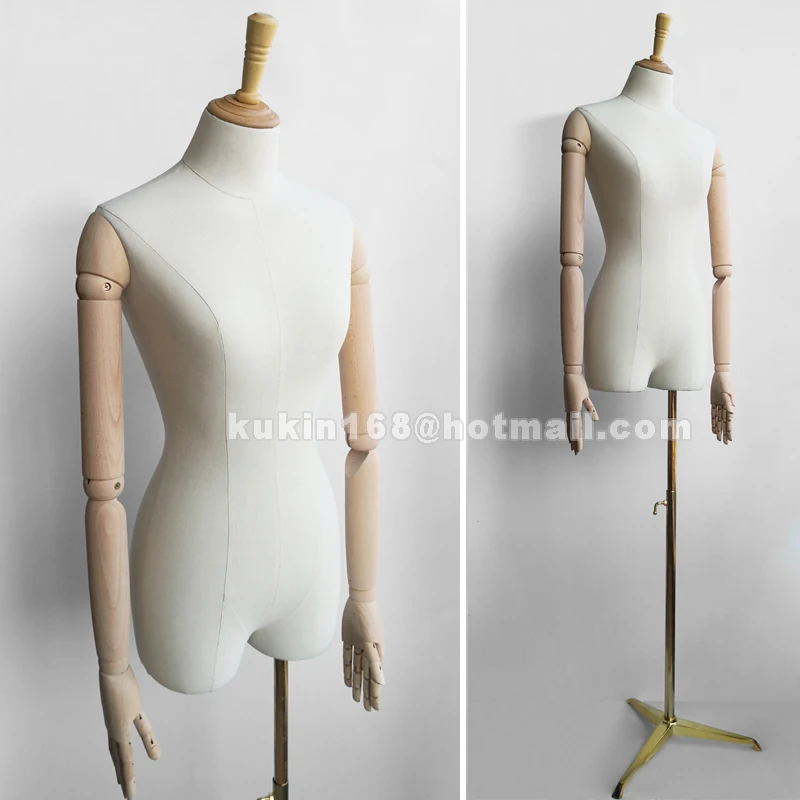 Женский манекен без головы с гибкими деревянными ручками | Дом и сад