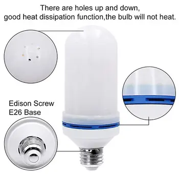 

LED Flame Effect Light Bulb - 4 Modes with Upside Down Effect - E26 Base Light Q0KF