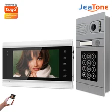 

Jeatone Video Intercom With Lock For Home Apartment WiFi Wireless VideoDoorbell DoorPhone Password Swiping System AHD960P Tuya