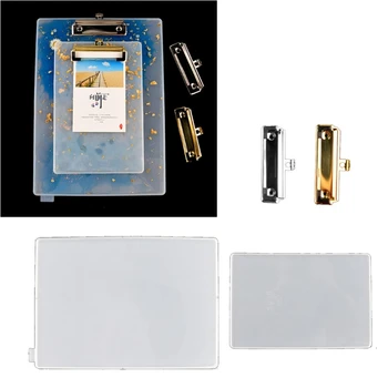

DIY A4 Clipboard Resin Mold File Folder Resin Molds Epoxy Silicone Tray Molds File Folder Portfolio Drawing Board Mold