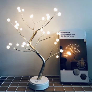 

LED Branch Lights Decorative Shimmer Tree Desk Lamp Touch Switch Led Light for for Home Bedroom Indoor Decoration
