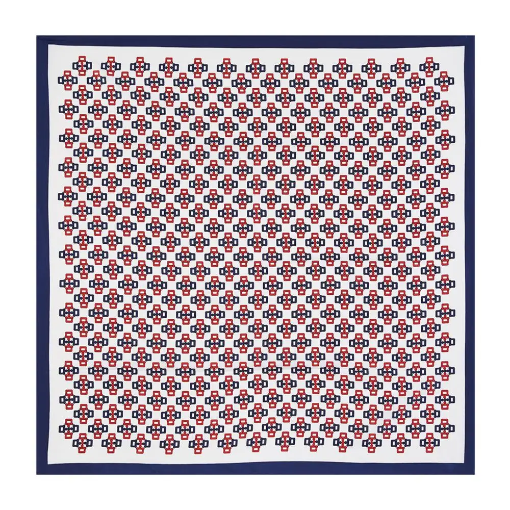 90 см оригинальный саржевый Шелковый квадратный шарф Женская шаль брендовый