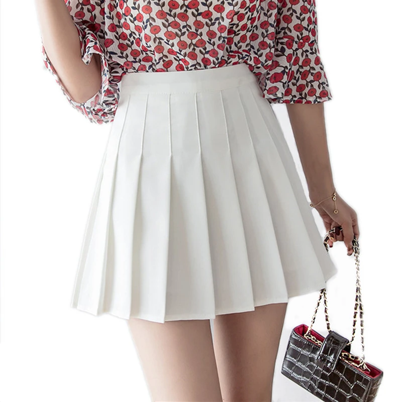 Women high waist pleated skirt Sweet ...