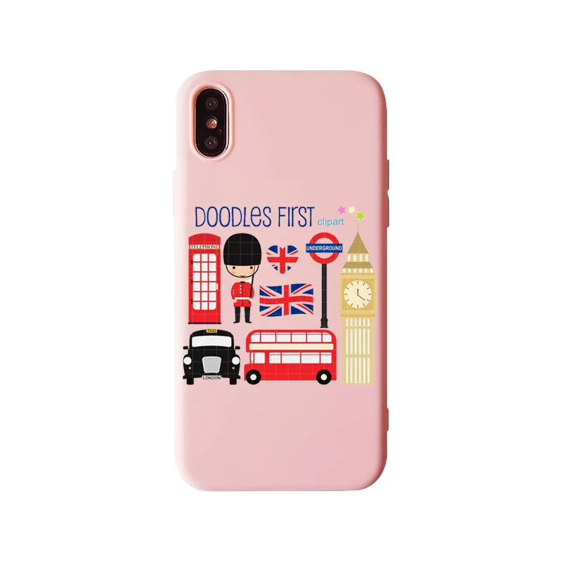 TPU Лондон автобус Англия телефон Биг Бен Модный мягкий чехол для iPhone 11 11Pro 8 7 6S Plus X XS MAX 5 5S SE XR 10 Чехол - Цвет: TPU
