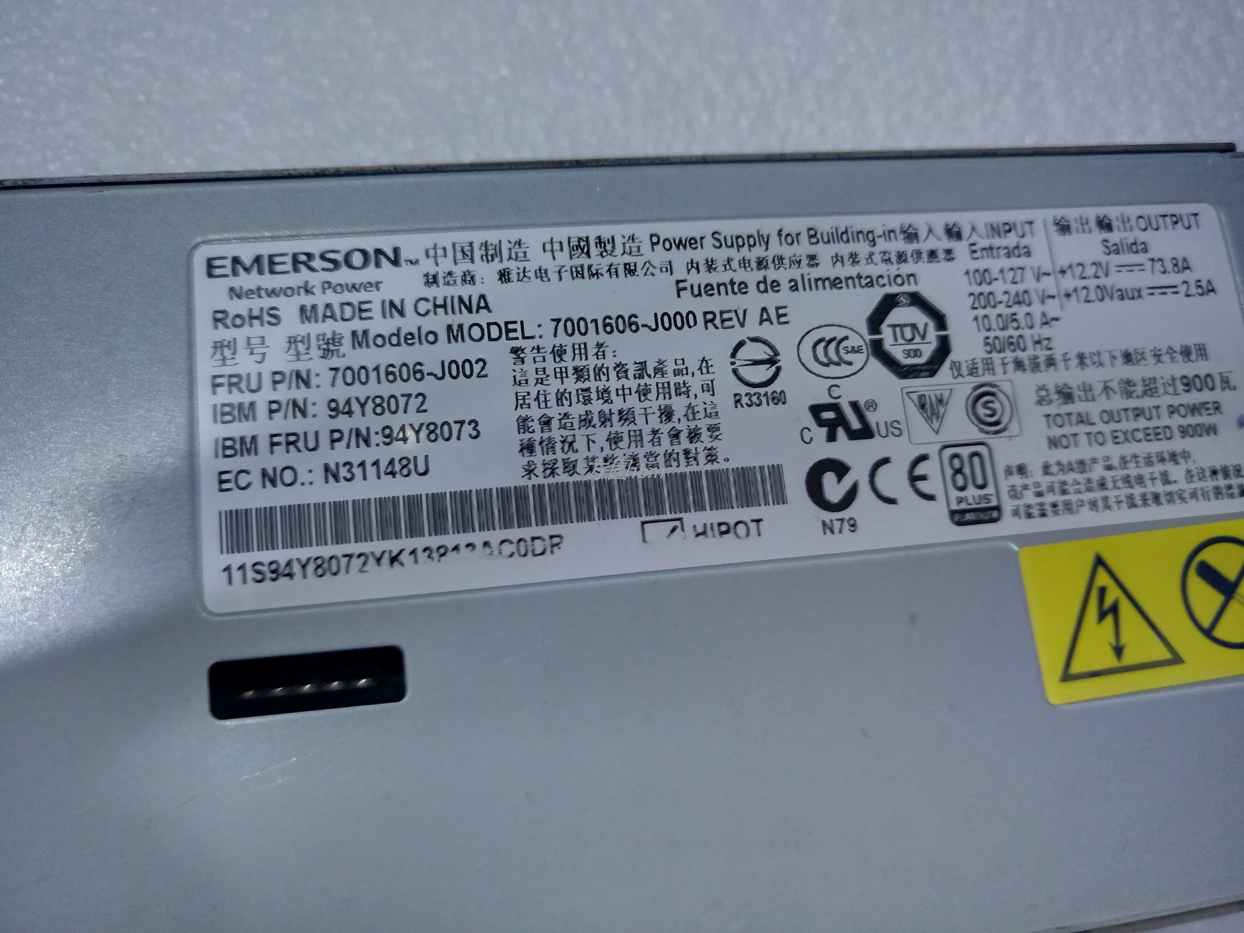Блок питания для IBM 3550M4 3650M4 M5 X3850X6 3950 900W Питание DPS-900CB 43X3315 43X3316 94Y8087 94Y8067 94Y8118 7001606-J00