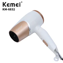 Kemei KM-6832, высокое качество, штепсельная вилка европейского стандарта, напряжение 220, мини портативный Семейный фен для путешествий, товары для дома, KM-6832