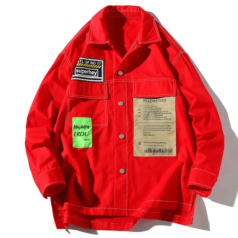 

Color Block Patchwork Jacket Men Hip Hop Streetwear Jacket Harajuku 2019 Autumn Casual Jacket and Coat Male R1965