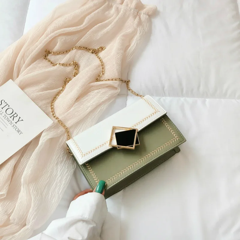 

Chain Pu Leather Crossbody Bags For Women 2019 Small Shoulder Messenger Bag Special Lock Design Female Travel Handbags