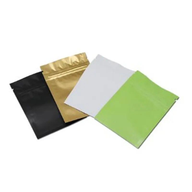 

100PCS Matte Colorful Aluminum Foil Bags Food Grade Mylar Foil Package Bag Resealable Zip Lock Storage Pouches Kitchen Supplies