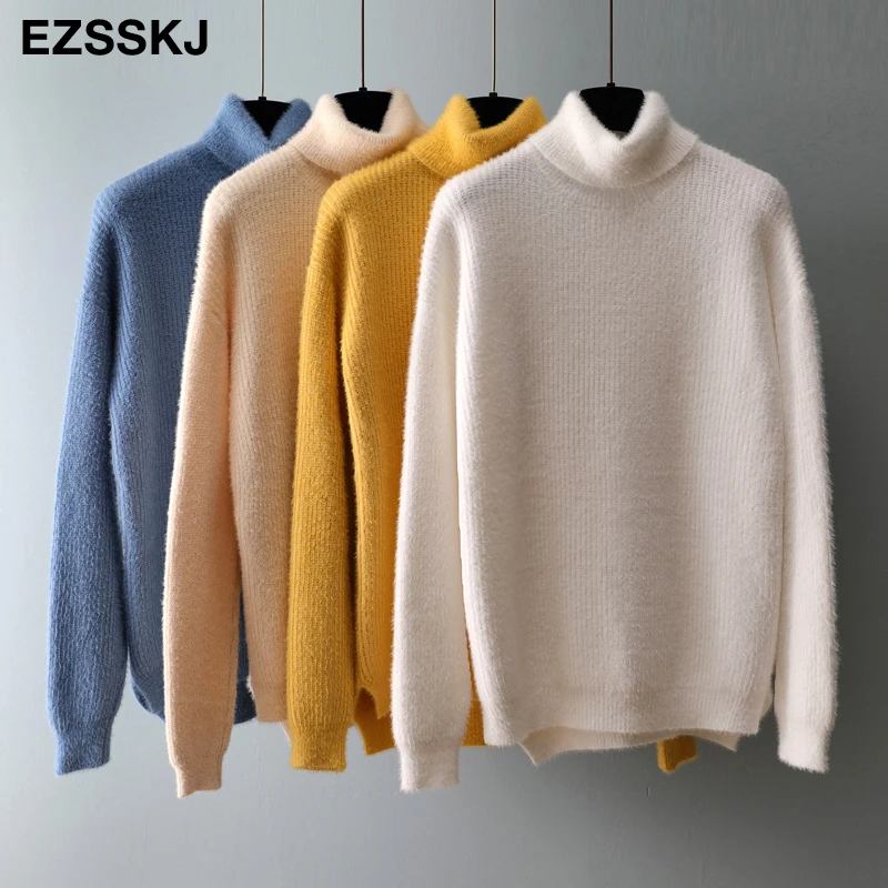 Осенне зимние кашемировые пуловеры больших размеров из толстой шерсти 2020, женские свитеры с длинным рукавом, Женский Повседневный джемпер большого размера| |   | АлиЭкспресс