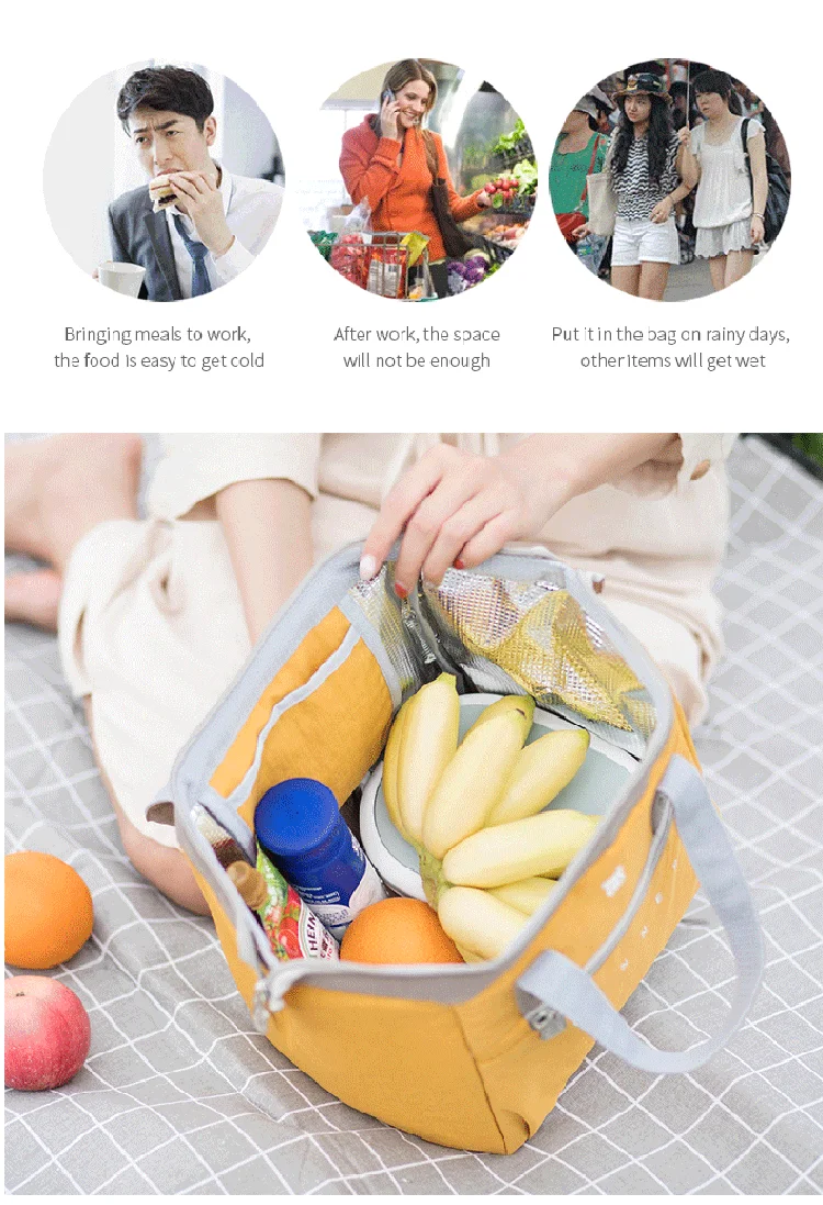 Portable Lunch Bag New Thermal Insulated Lunch Box Tote Cooler Bag Bento Pouch Lunch Container School Food Storage Bags Portable Lunch Bag New Thermal Insulated Lunch Box Tote Cooler Bag Bento Pouch Lunch Container School Food Storage Bags