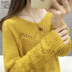 Модная элегантная женская одежда с длинными рукавами весна 2019 новый вязаный женский свитер с v-образным вырезом женские свитера и пуловеры