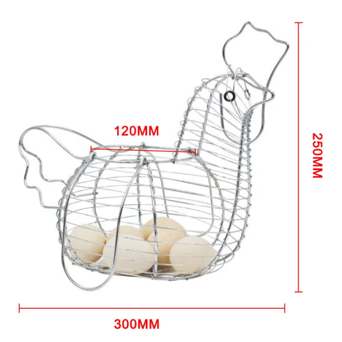 Инновационный держатель для яиц в форме курицы, металлическая проволока, корзина для фруктов, органайзер закусок 889