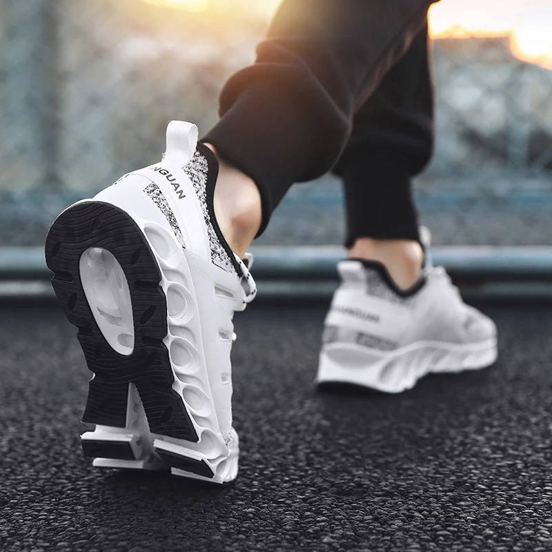 Уличная обувь для взрослых мужчин, беговые кроссовки для бега, ходьбы, спортивная обувь на шнуровке, спортивные кроссовки с дышащей сеткой, модная обувь