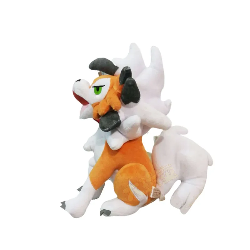 Аниме солнце и луна Покемоны Lycanroc Эволюция фигурка Мягкие плюшевые игрушки Модель Коллекция экшн-игрушки подарки для детей - Цвет: 25cm