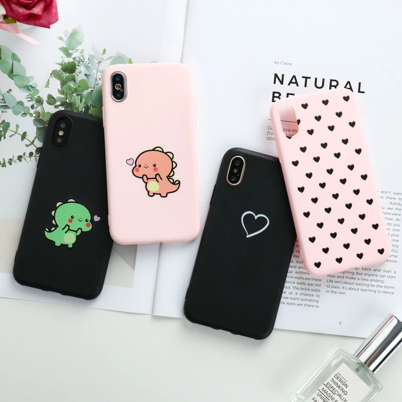 For iPhone 11 Pro 6 6S X 8 8plus 7 7Plus XR XS Max Case Love Heart Soft Silicon Case Capa For iPhone 7 8 Plus 11 Pro Max 12 Mini