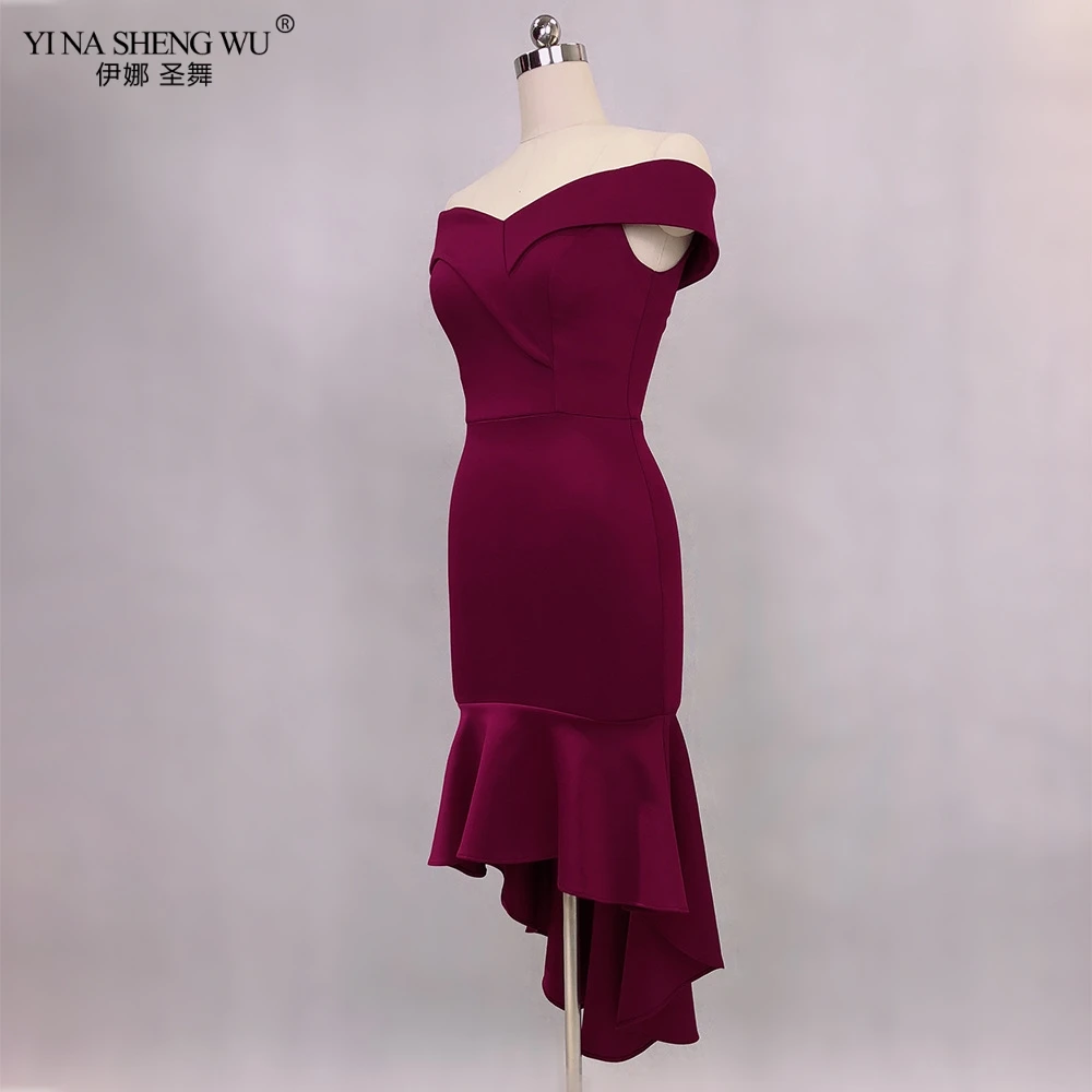Вечернее платье, сексуальное, с открытыми плечами, Robe De Soiree, одноцветные, на молнии, женские платья "рыбий хвост" для вечеринки, новые, с вырезом лодочкой, элегантные, вечерние платья