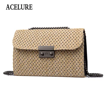 

ACELURE Fashion Simple Weaving Small Square Bag Women's Designer Handbag High-quality Chain Mobile Phone Shoulder Bags Messenger
