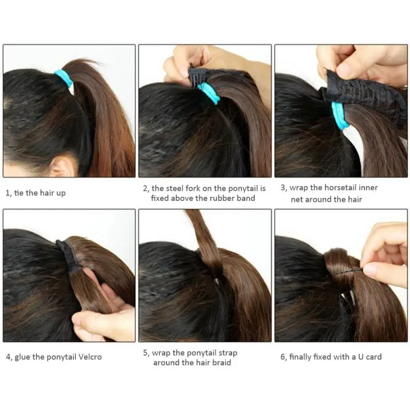 Длинный рулон конский хвост парик волосы кудрявые шнурки конский хвост синтетические волосы кусок для женщин Поддельные булочки клип в наращивание волос