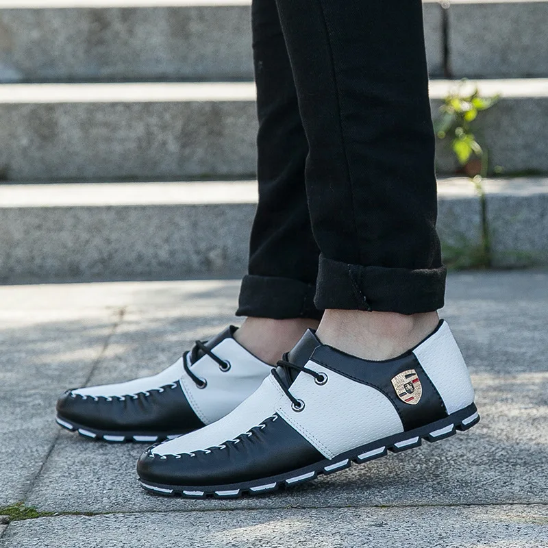 Обувь для вождения Мужская обувь повседневная обувь в итальянском стиле на нескользящей подошве обувь на плоской подошве г. Корейская мужская обувь с мягкой подошвой