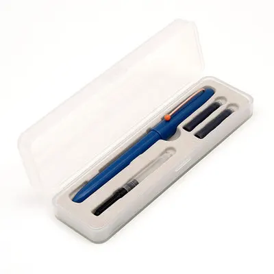Creative retro color fountain pen set Iridium nib black ink pen Student writing pen Replaceable ink sac EF - Цвет: blue