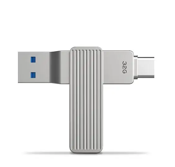 USB порт Xiaomi JESIS Type C два интерфейса флэш диск M1 вращение на 360 градусов алюминиевый