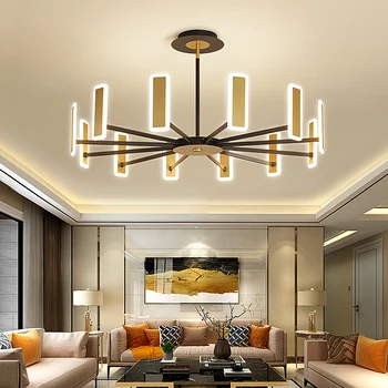 

New led pendant lights modern design for living room bedroom hanging lights restaurant kitchen nordic Gold+Black pendant lamp