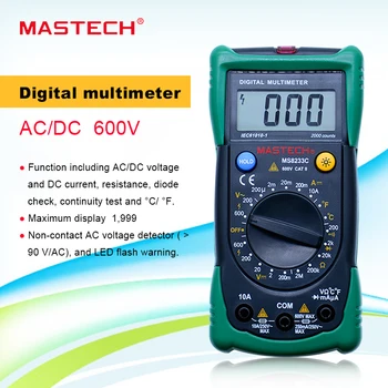 

Digital Multimeter MASTECH MS8233C non-contact ACDC Voltage Current Capacitance Frequency Temperature Tester multimeter detector
