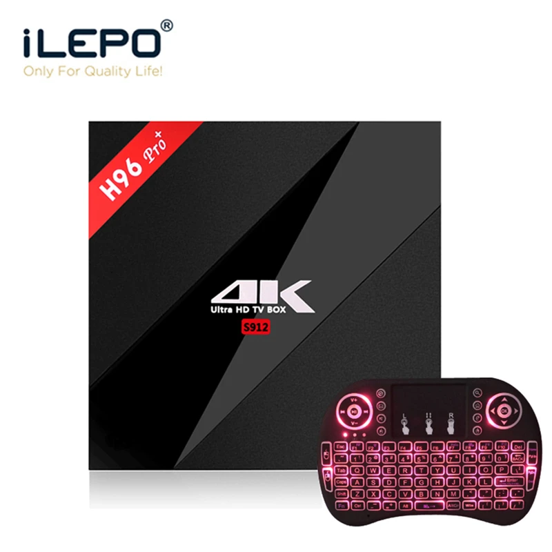 ILEPO H96 Pro Plus 4K HD Android 7,1 Smart tv Box Amlogic S912 3g/32G 3g/16G 2G/16G 2,4+ 5,8 Ghz wifi BT4.1 wifi Box H tv