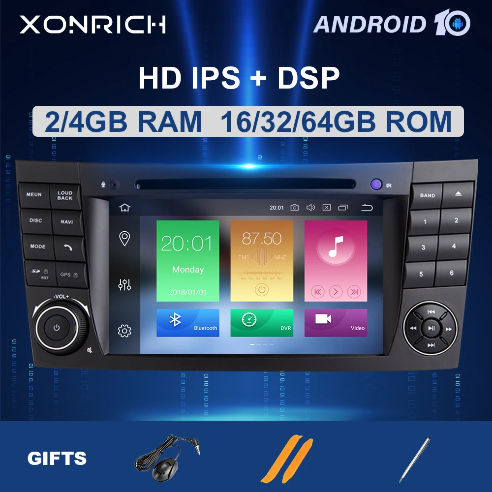 IPS DSP 64G 2 din Android 10 автомобильный DVD мультимедиа для Mercedes Benz E class W211 E200 E220 E300 E350 E240 E270