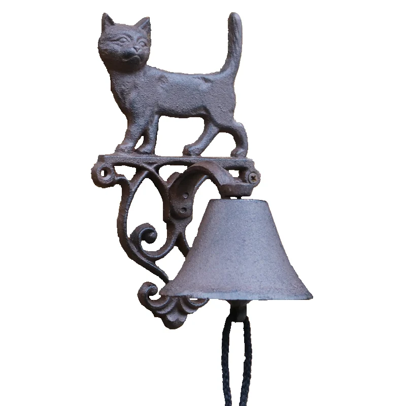 Rustic Cat Cast Iron Garden Decor Hand Cranking Bell European Country Accents Home Wall Mounted Heavy Metal Welcome Door Bell Rustic Cat Cast Iron Garden Decor Hand Cranking Bell European Country Accents Home Wall Mounted Heavy Metal Welcome Door Bell