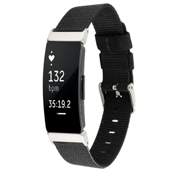 

Suitable for Fitbit Inspire/ HR Bracelet Wrist Strap Nylon Belt Metal Head for Grain Canvas Watch Strap