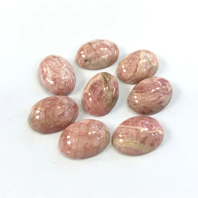 

Natural Argentina Rhodochrosite Cabochon 10x14mm Oval Shape Gemstone Beads Face Ring Semi Precious Stone 2pcs/lot