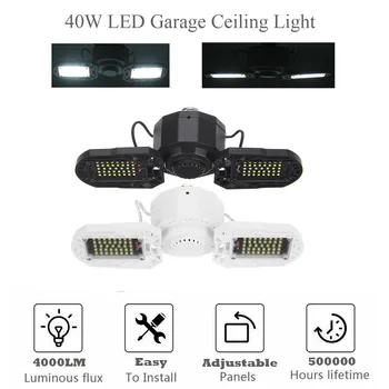 

Two/Three-Leaf LED Garage Light Deformable Ceiling Light For Home Warehouse Workshop Folding Deformation Lamp 6000K AC85-265V
