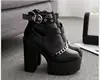 New sexy High heels Fashion Ankle Boots For Women High Heels Casual Cut-outs Buckle Round Toe Chain Thick Heels Platform Shoes ► Photo 3/6