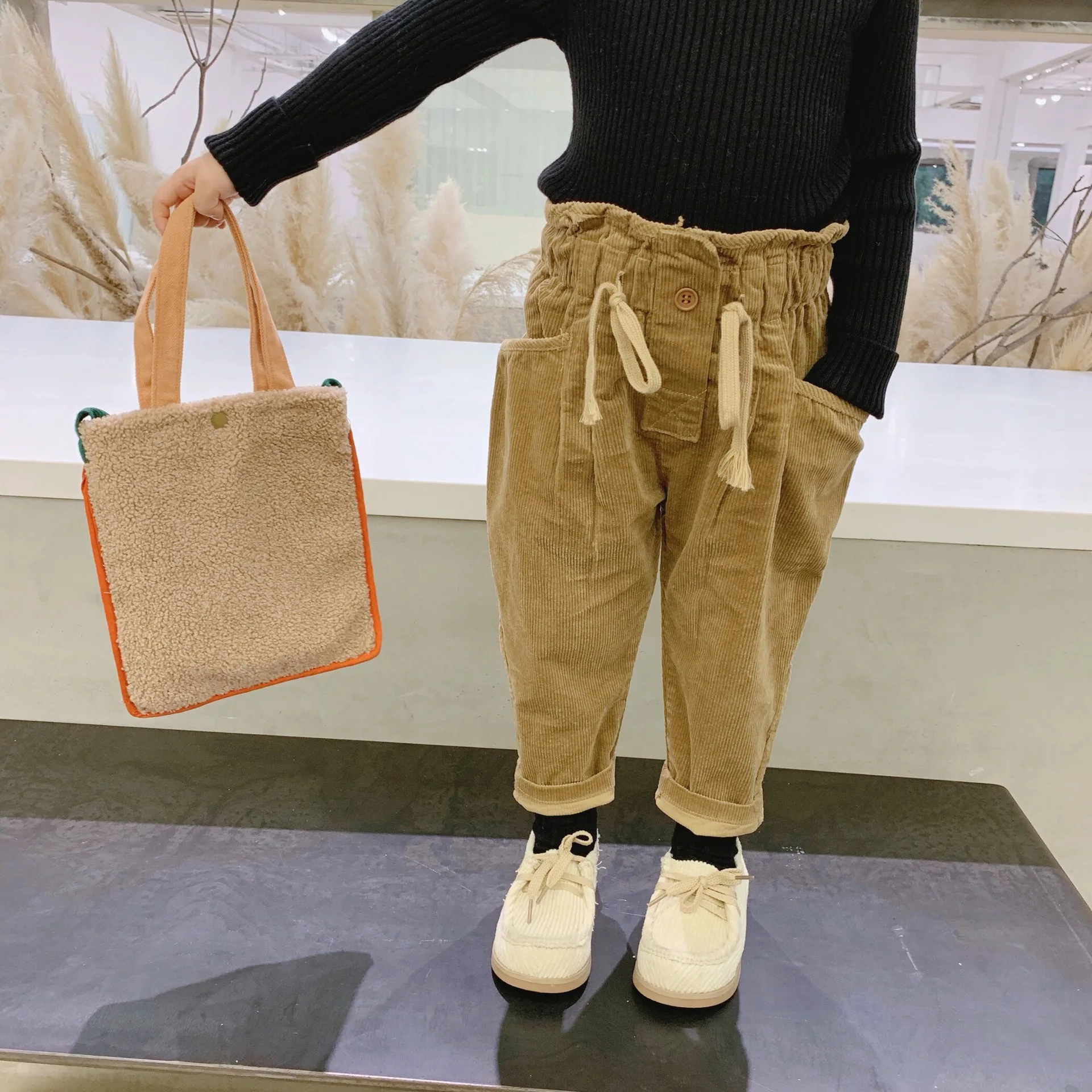 Осень-зима 2019 Новое поступление хлопковые Однотонные эластичные вельветовые